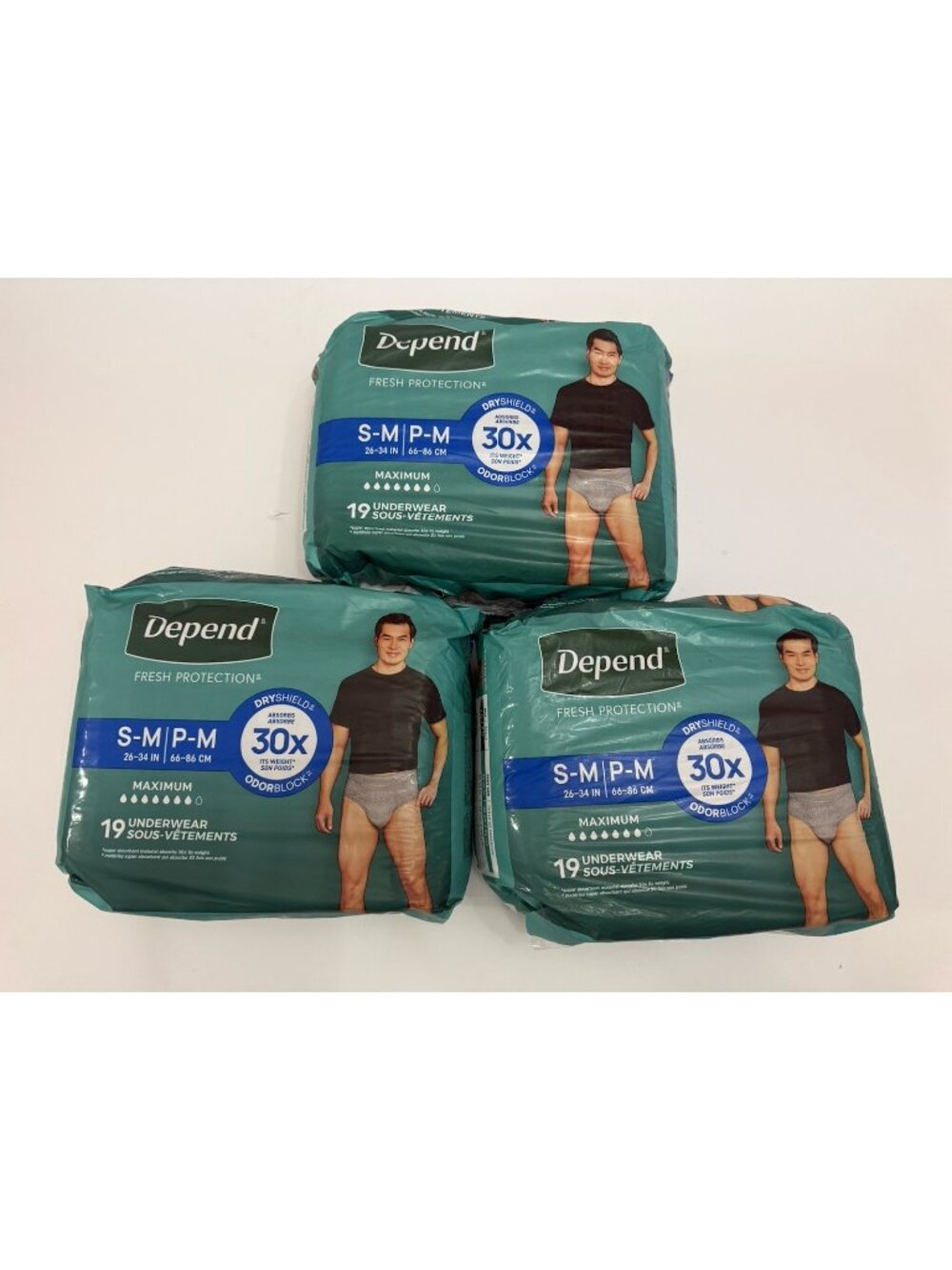 Depend Fresh Protection Adult Small/Medium Underwear 19 Ct-Pack of 3=57Underwear